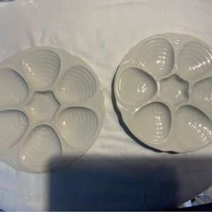Set of 2 vintage Hall oyster/clam serving plates